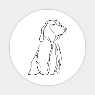 Dog minimal one line art Magnet